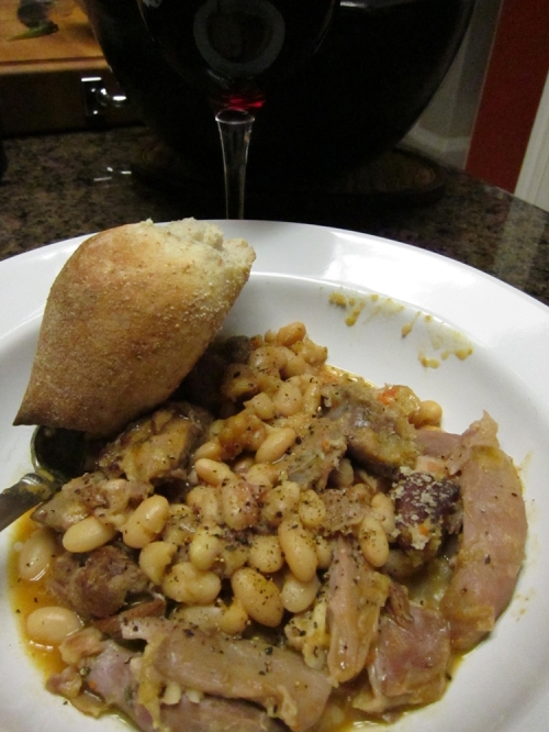 Cassoulet and Green Salad, Country Bread and Red Wine, Walnut Tart – A Dinner from Southwest France